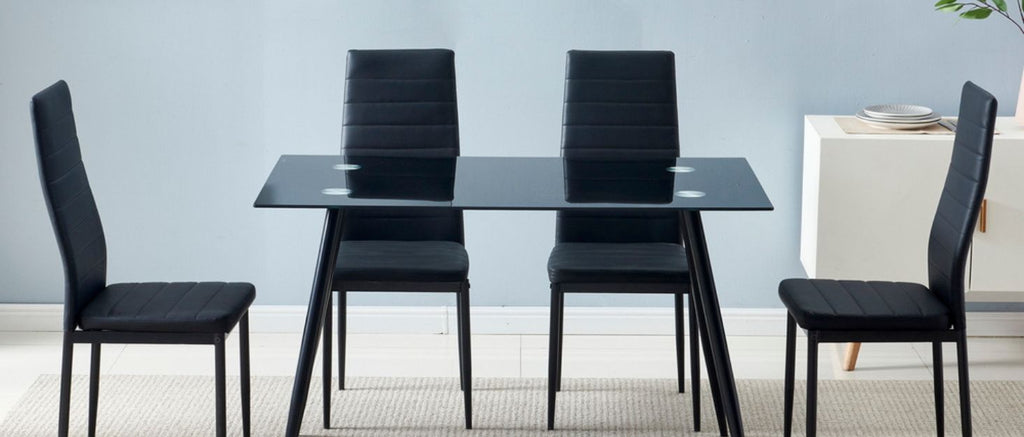 Karl home Dining Chairs Set of 4, PU Leather & High Back