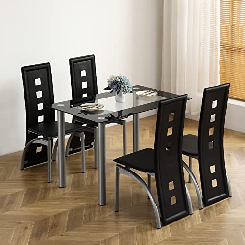 Karl home Dining Chairs Set of 4, PU Leather & High Back