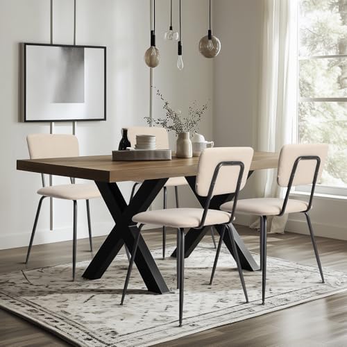 Karl home Dining Chairs Set of 4, PU Leather & High Back