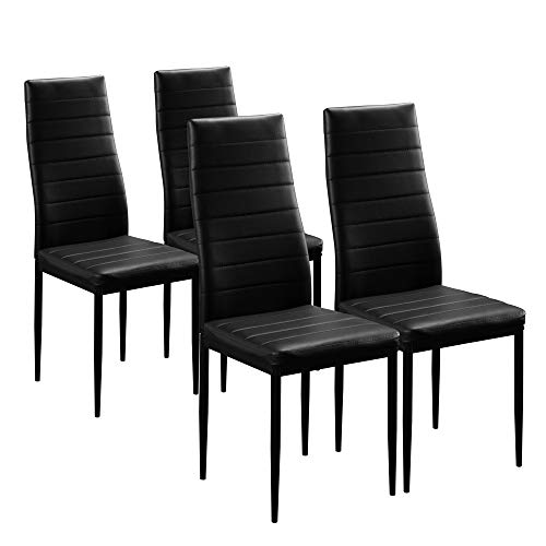 Karl home Dining Chairs Set of 4, PU Leather & High Back