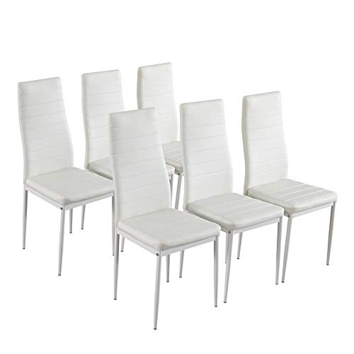 Karl home Dining Chairs Set of 4, PU Leather & High Back