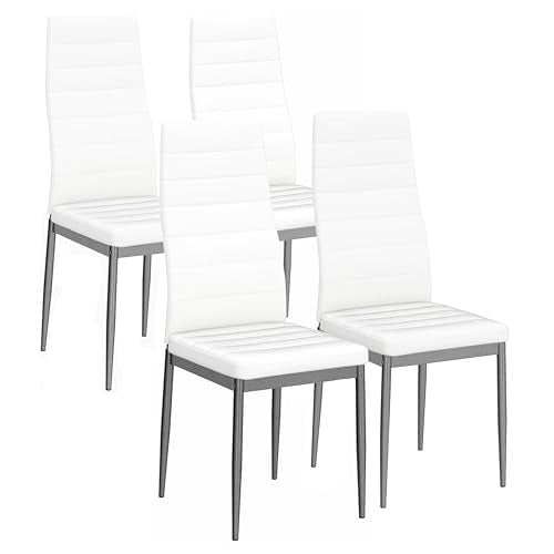 Karl home Dining Chairs Set of 4, PU Leather & High Back