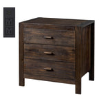 Natural Wood Farmhouse Nightstand, 2 Drawer Bedroom