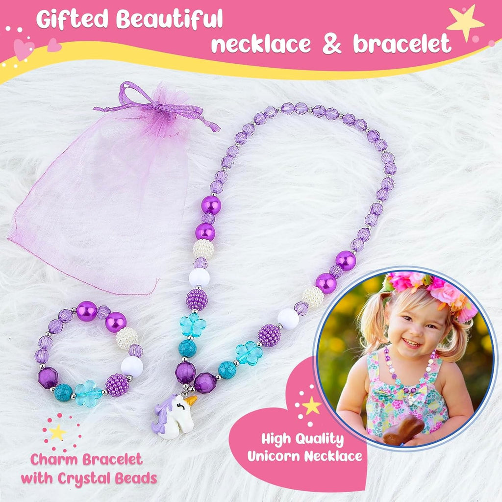 Girls' Musical Jewelry Box Organizer with Jewelry Set