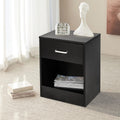 White Nightstands Set of 2, 2 USB Charging Bedside Table
