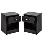 White Nightstands Set of 2, 2 USB Charging Bedside Table