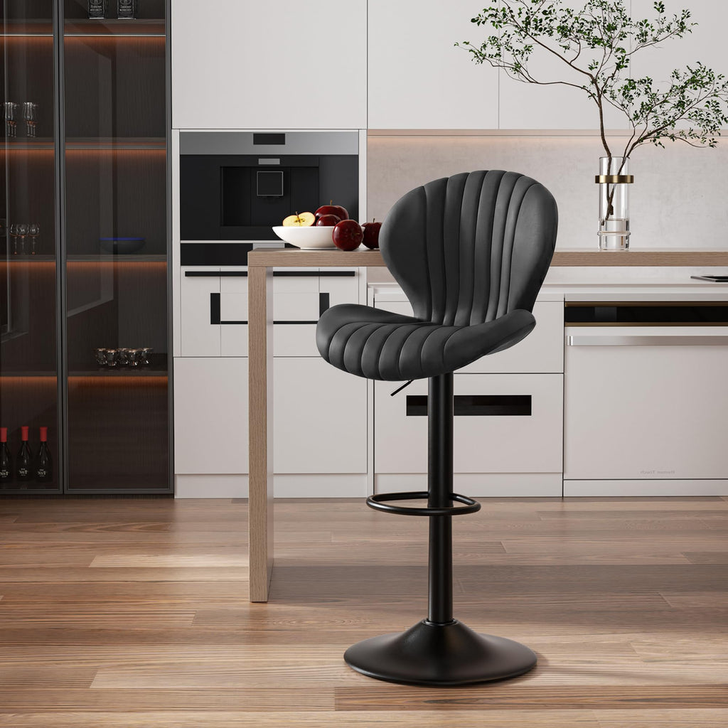 Modern Bar Stools, Adjustable Swivel Bar Stools, Light Khaki