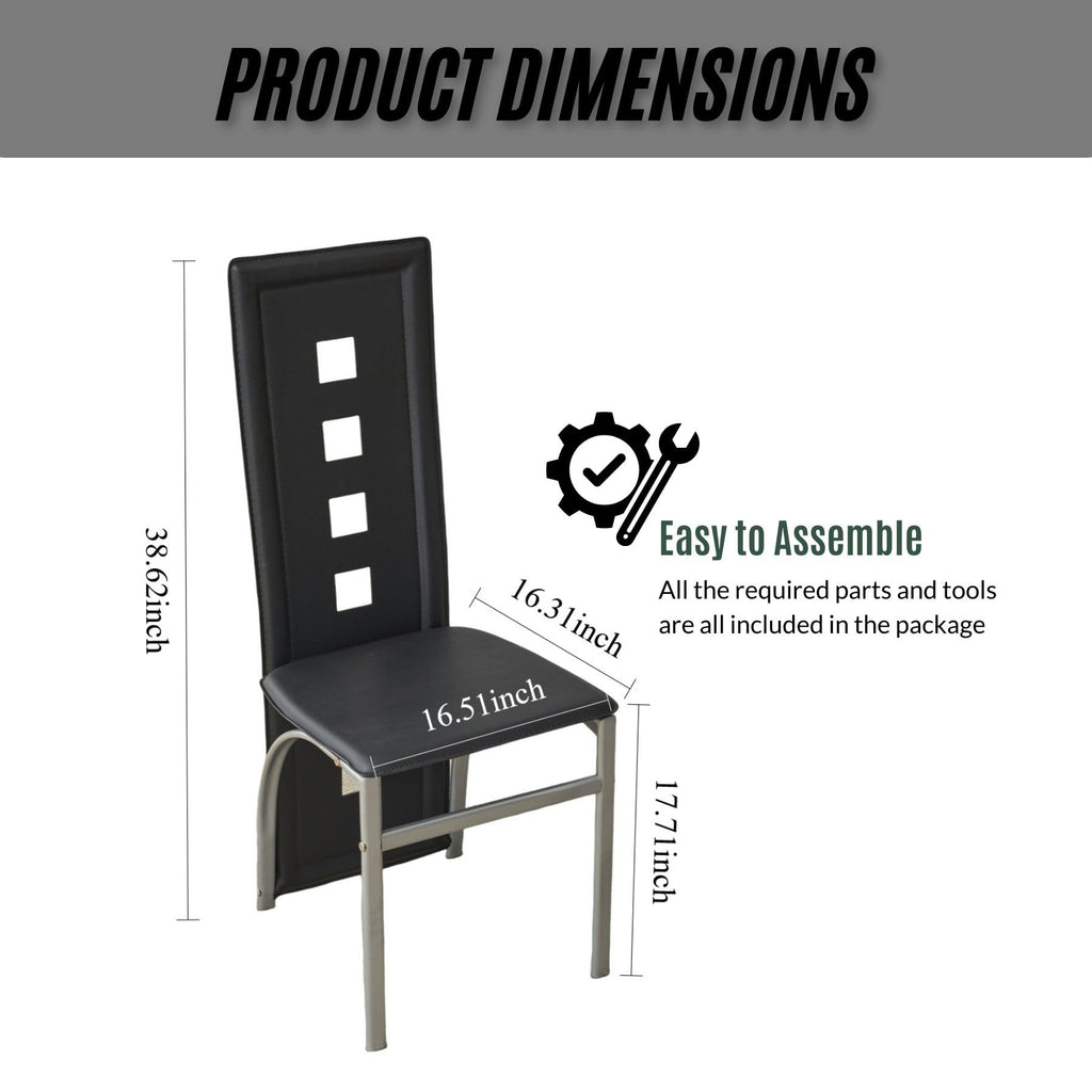 Karl home Dining Chairs Set of 4, PU Leather & High Back