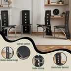 Karl home Dining Chairs Set of 4, PU Leather & High Back