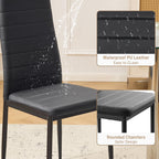 Karl home Dining Chairs Set of 4, PU Leather & High Back