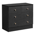 home Black 5 Drawer Dresser, Rose Gold Handle Modern Bedroom Chest
