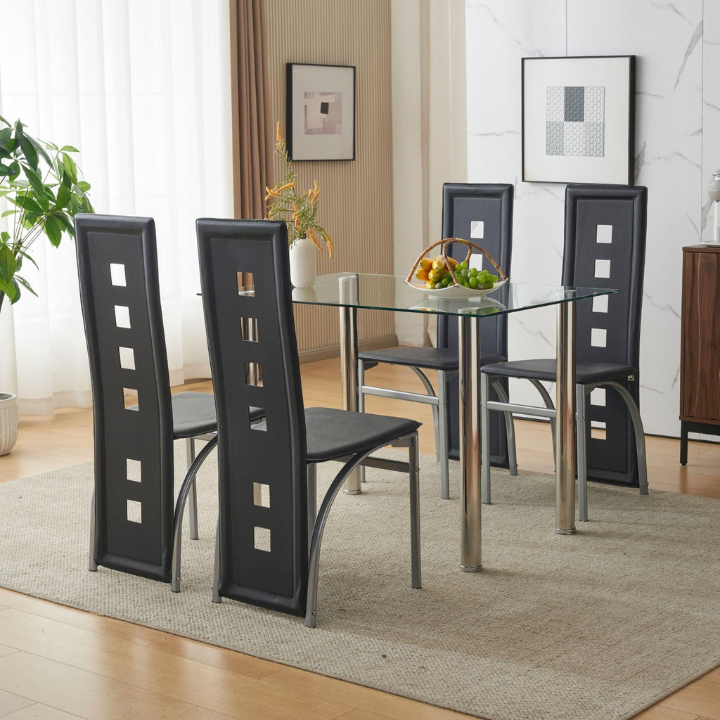 Karl home Dining Chairs Set of 4, PU Leather & High Back