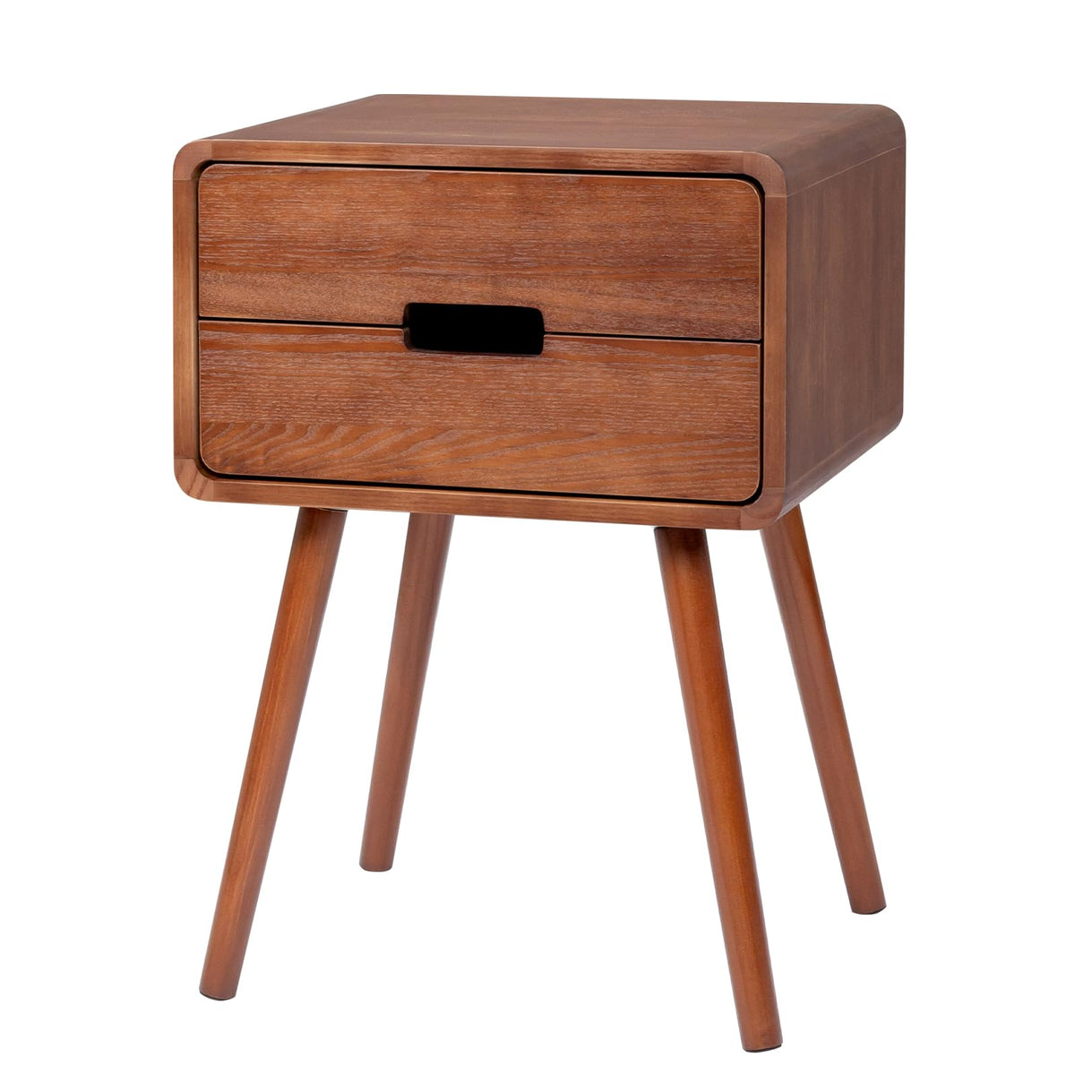 Brown Mid Century Modern Nightstand, Scandinavian Bedside Table