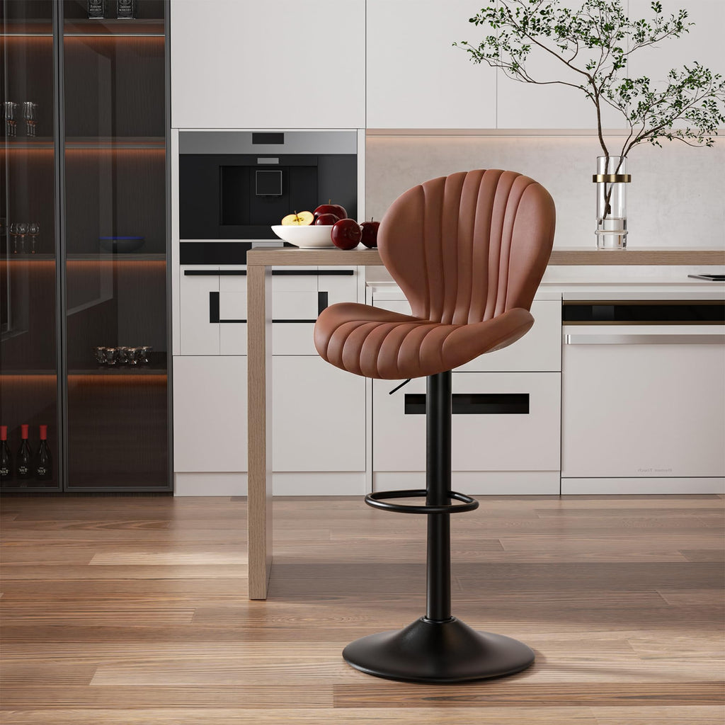 Modern Bar Stools, Adjustable Swivel Bar Stools, Light Khaki