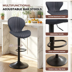 Modern Bar Stools, Adjustable Swivel Bar Stools, Light Khaki