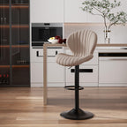 Modern Bar Stools, Adjustable Swivel Bar Stools, Light Khaki