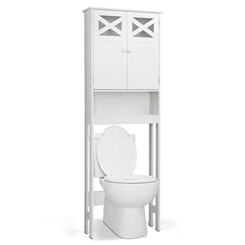 home White Over-The-Toilet Bathroom Storage Cabinet