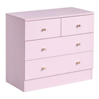 home Black 5 Drawer Dresser, Rose Gold Handle Modern Bedroom Chest
