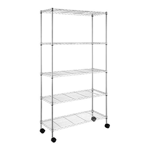 5 - Wire Shelving Unit with Wheels,