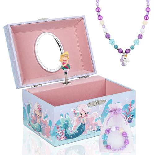 Girls' Musical Jewelry Box Organizer with Jewelry Set