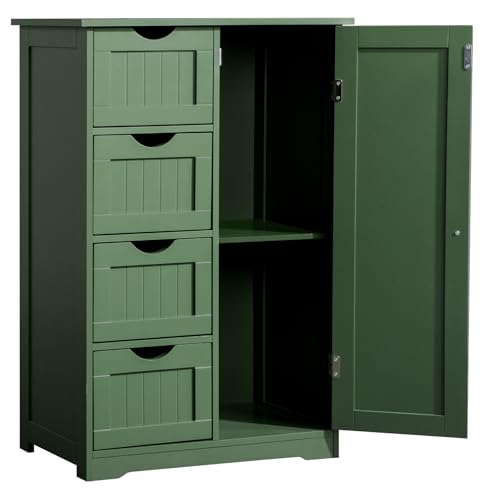 home Forest Green Narrow Freestanding Bathroom Storage Cabinet