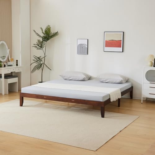 home 12 Inches Wood Platform Bed Frame, Twin, Natural