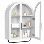 home Walnut Bathroom Wall‑Mounted Medicine Storage Cabinet,