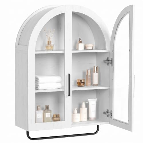 home Walnut Bathroom Wall‑Mounted Medicine Storage Cabinet,