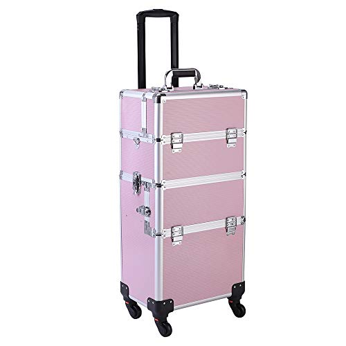 home 3 in 1 Rolling Makeup Train Case