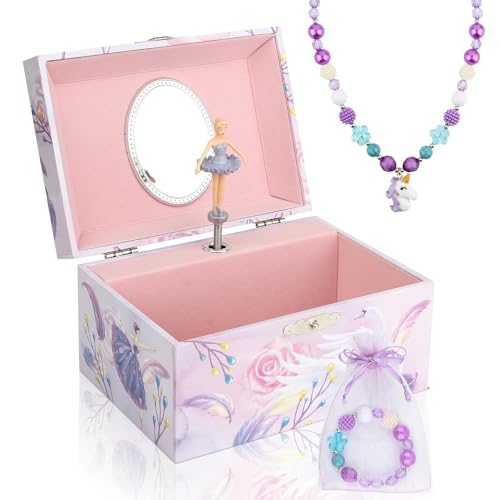 Girls' Musical Jewelry Box Organizer with Jewelry Set