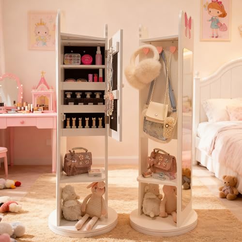 45.5" Kids Jewelry Armoire with Mirror,