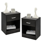 White Nightstands Set of 2, 2 USB Charging Bedside Table