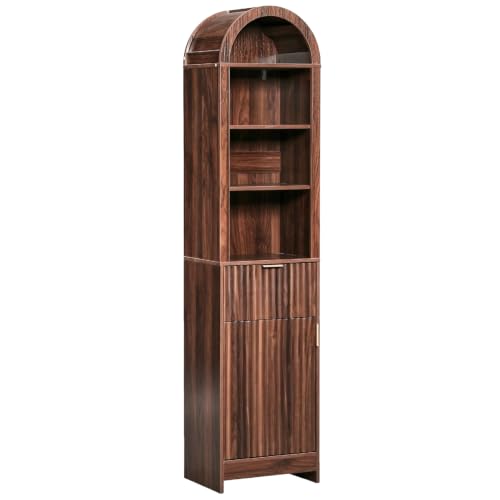 home Walnut Bathroom Wall‑Mounted Medicine Storage Cabinet,