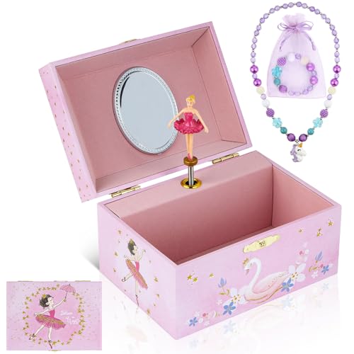 Girls' Musical Jewelry Box Organizer with Jewelry Set