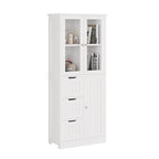 home Forest Green Narrow Freestanding Bathroom Storage Cabinet