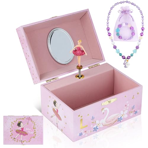 Girls' Musical Jewelry Box Organizer with Jewelry Set