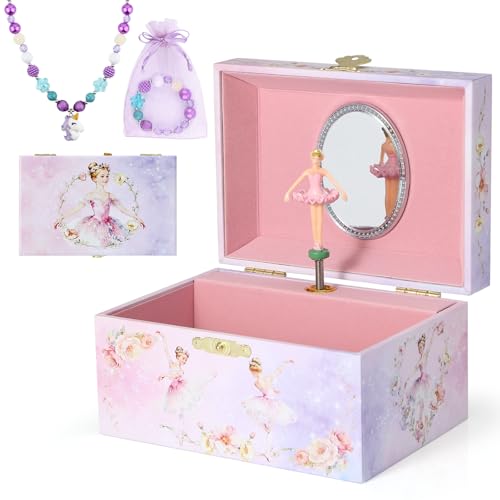 Girls' Musical Jewelry Box Organizer with Jewelry Set