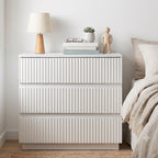 home White Wood Effect 4 Drawer Modern Dresser, Bedroom Storage Chest
