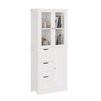 home Forest Green Narrow Freestanding Bathroom Storage Cabinet