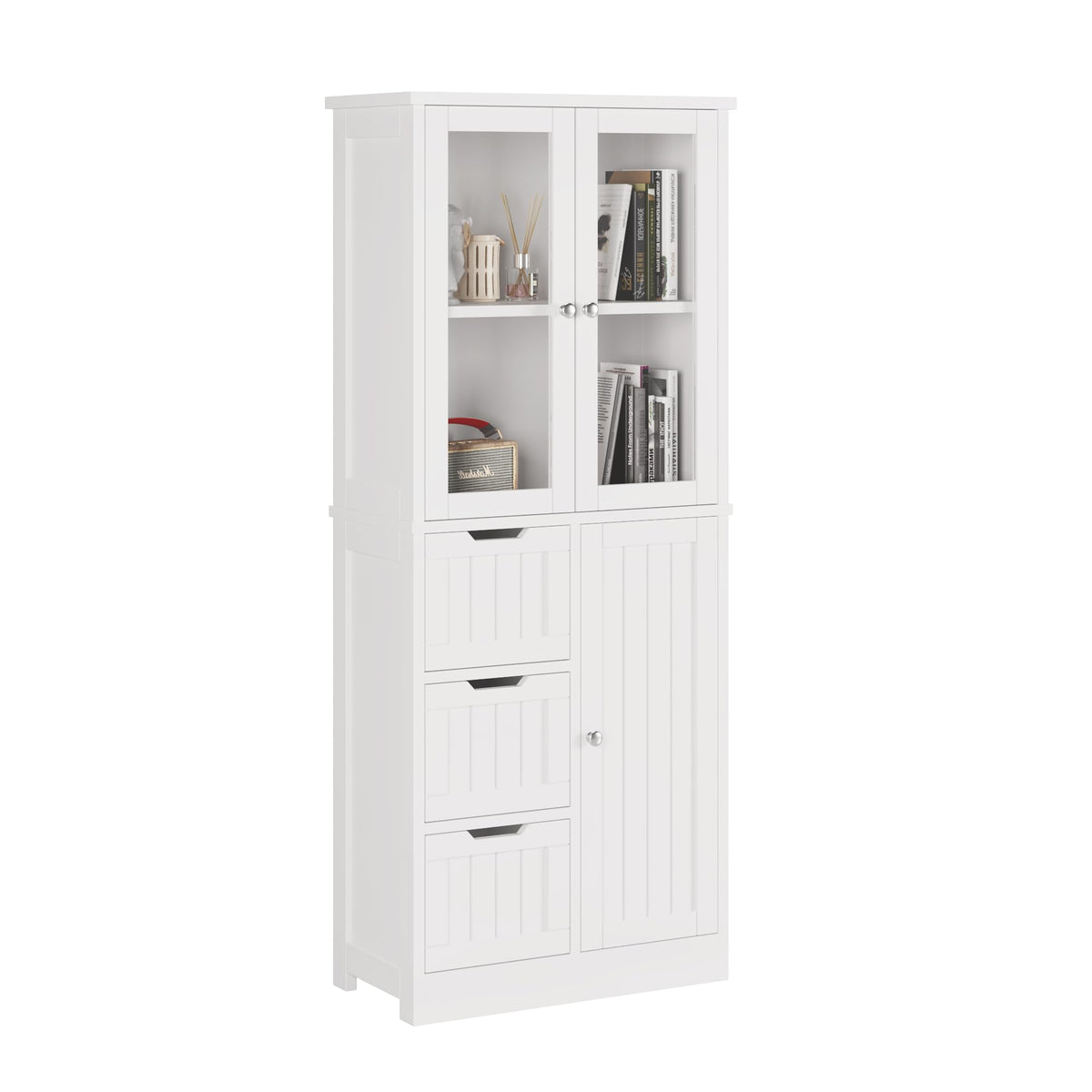 home Forest Green Narrow Freestanding Bathroom Storage Cabinet