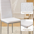 Karl home Dining Chairs Set of 4, PU Leather & High Back