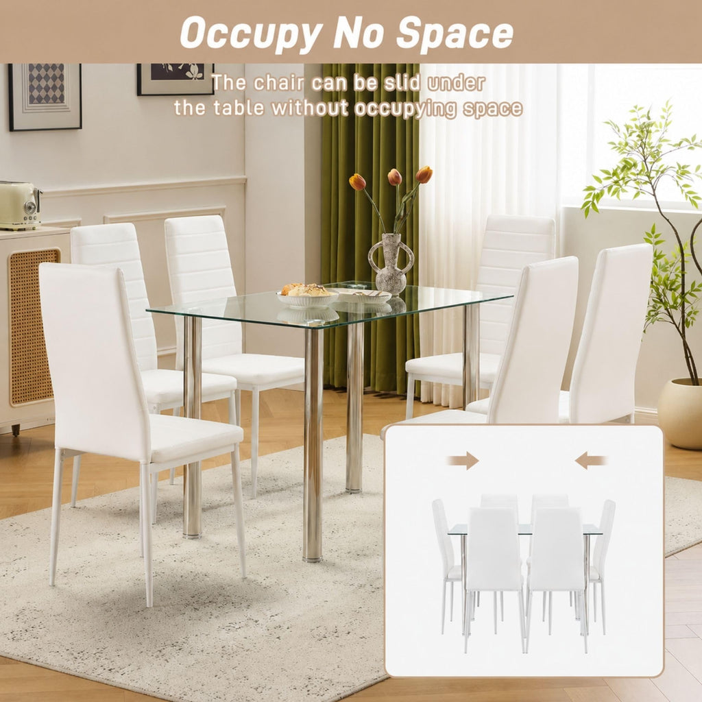 Karl home Dining Chairs Set of 4, PU Leather & High Back