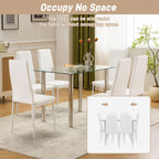 Karl home Dining Chairs Set of 4, PU Leather & High Back