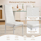 Karl home Dining Chairs Set of 4, PU Leather & High Back