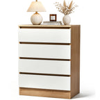 home White Wood Effect 4 Drawer Modern Dresser, Bedroom Storage Chest
