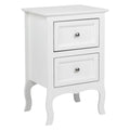 Farmhouse Nightstand Set of 2, 2 Drawer Bedside Side Table