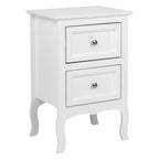 Farmhouse Nightstand Set of 2, 2 Drawer Bedside Side Table